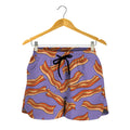 Purple Bacon Pattern Print Women's Shorts