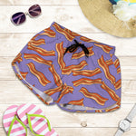 Purple Bacon Pattern Print Women's Shorts