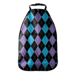 Purple Black And Blue Argyle Print Car Seat Organizers