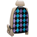 Purple Black And Blue Argyle Print Car Seat Organizers
