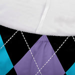 Purple Black And Blue Argyle Print Sofa Cover