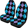 Purple Black And Blue Argyle Print Universal Fit Car Seat Covers
