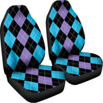 Purple Black And Blue Argyle Print Universal Fit Car Seat Covers