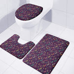 Purple Bohemian Dream Catcher Print 3 Piece Bath Mat Set