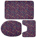Purple Bohemian Dream Catcher Print 3 Piece Bath Mat Set