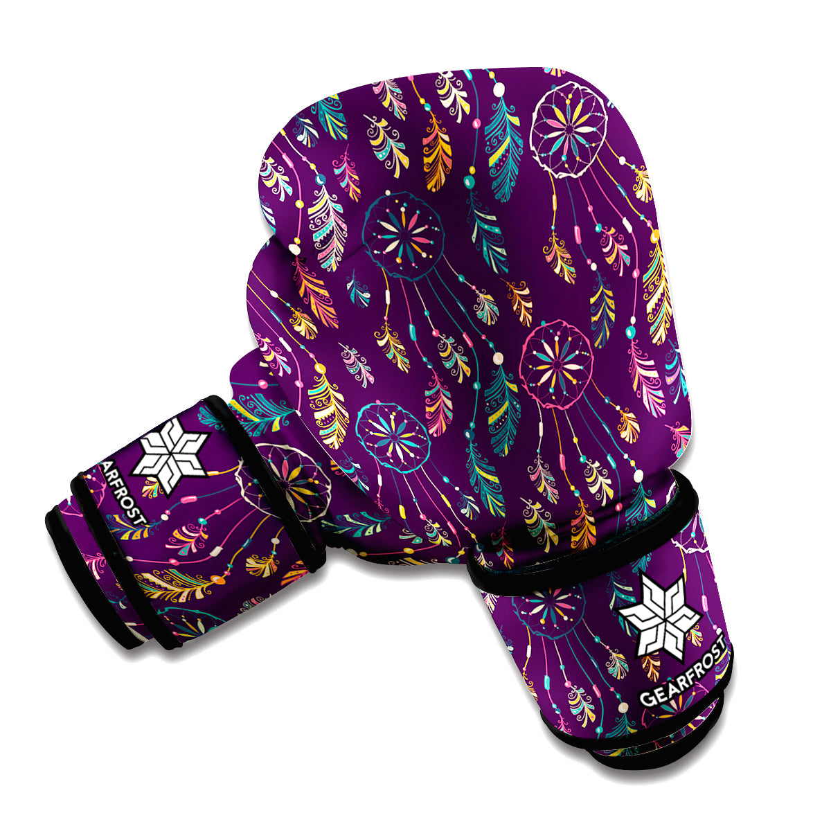 Purple Bohemian Dream Catcher Print Boxing Gloves