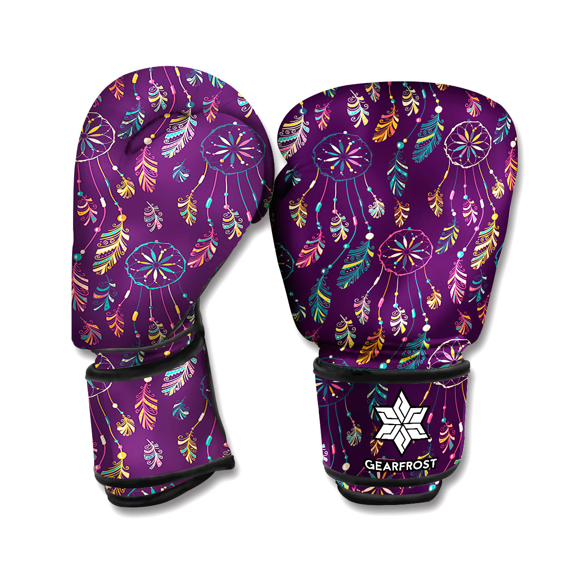 Purple Bohemian Dream Catcher Print Boxing Gloves