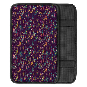 Purple Bohemian Dream Catcher Print Car Center Console Cover