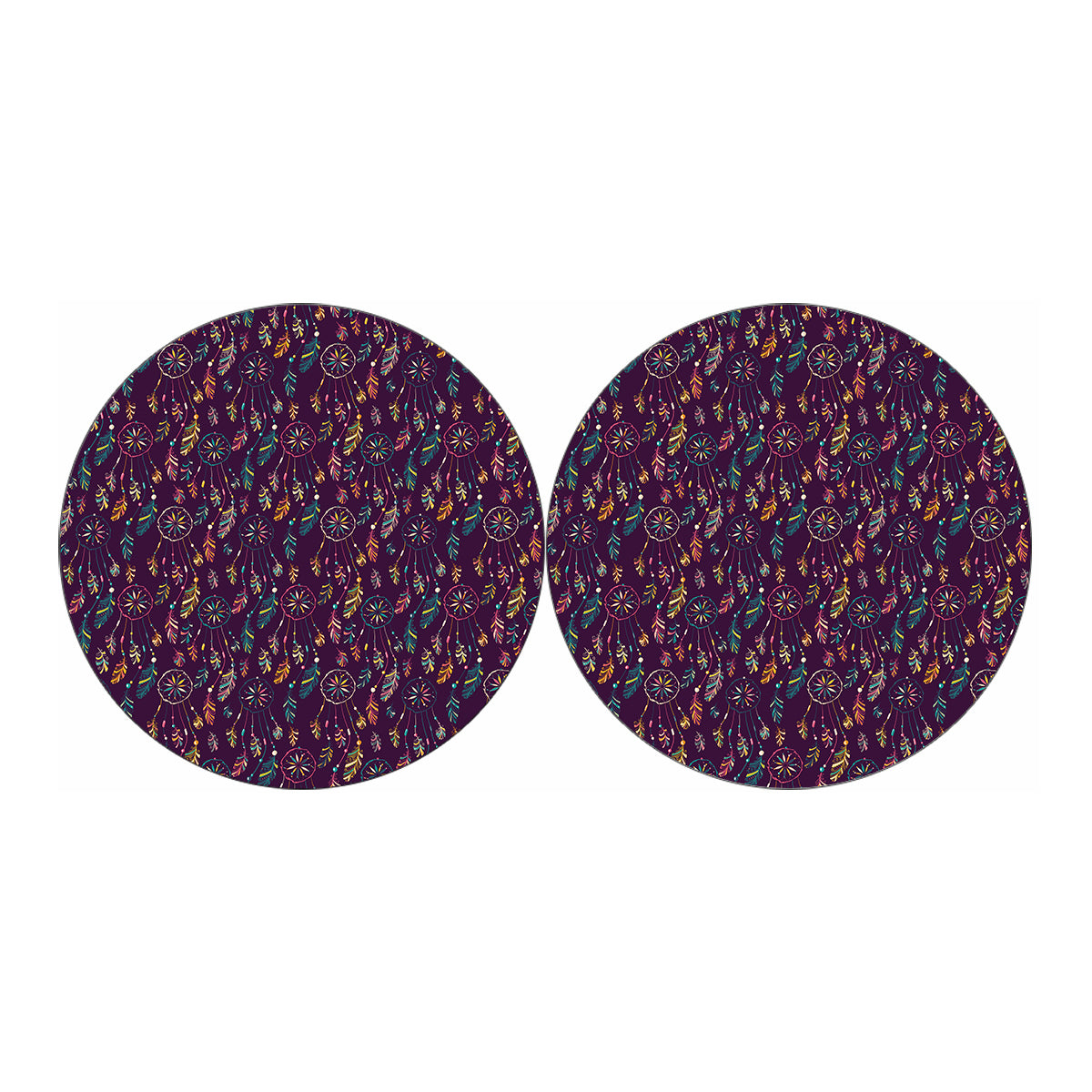 Purple Bohemian Dream Catcher Print Car Coasters
