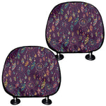 Purple Bohemian Dream Catcher Print Car Headrest Covers
