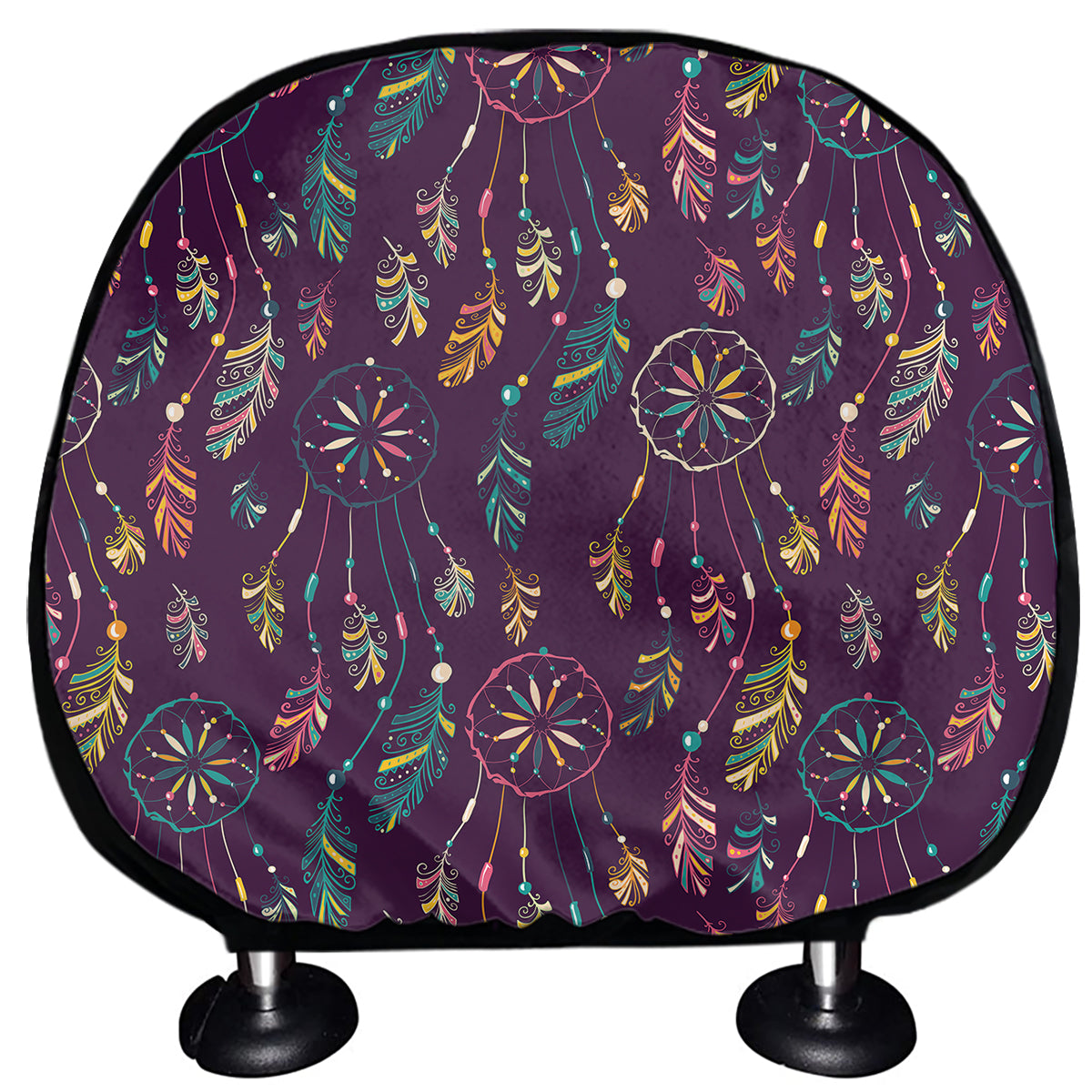 Purple Bohemian Dream Catcher Print Car Headrest Covers