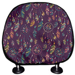 Purple Bohemian Dream Catcher Print Car Headrest Covers