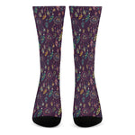 Purple Bohemian Dream Catcher Print Crew Socks