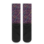 Purple Bohemian Dream Catcher Print Crew Socks