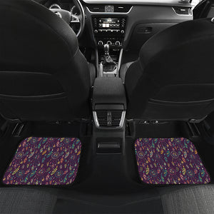 Purple Bohemian Dream Catcher Print Front and Back Car Floor Mats