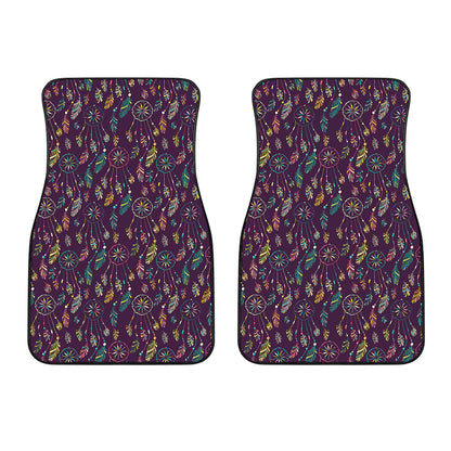 Purple Bohemian Dream Catcher Print Front Car Floor Mats