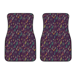 Purple Bohemian Dream Catcher Print Front Car Floor Mats