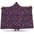 Purple Bohemian Dream Catcher Print Hooded Blanket