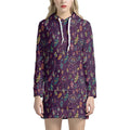 Purple Bohemian Dream Catcher Print Pullover Hoodie Dress