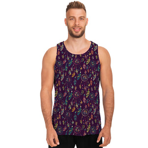 Purple Bohemian Dream Catcher Print Men's Tank Top