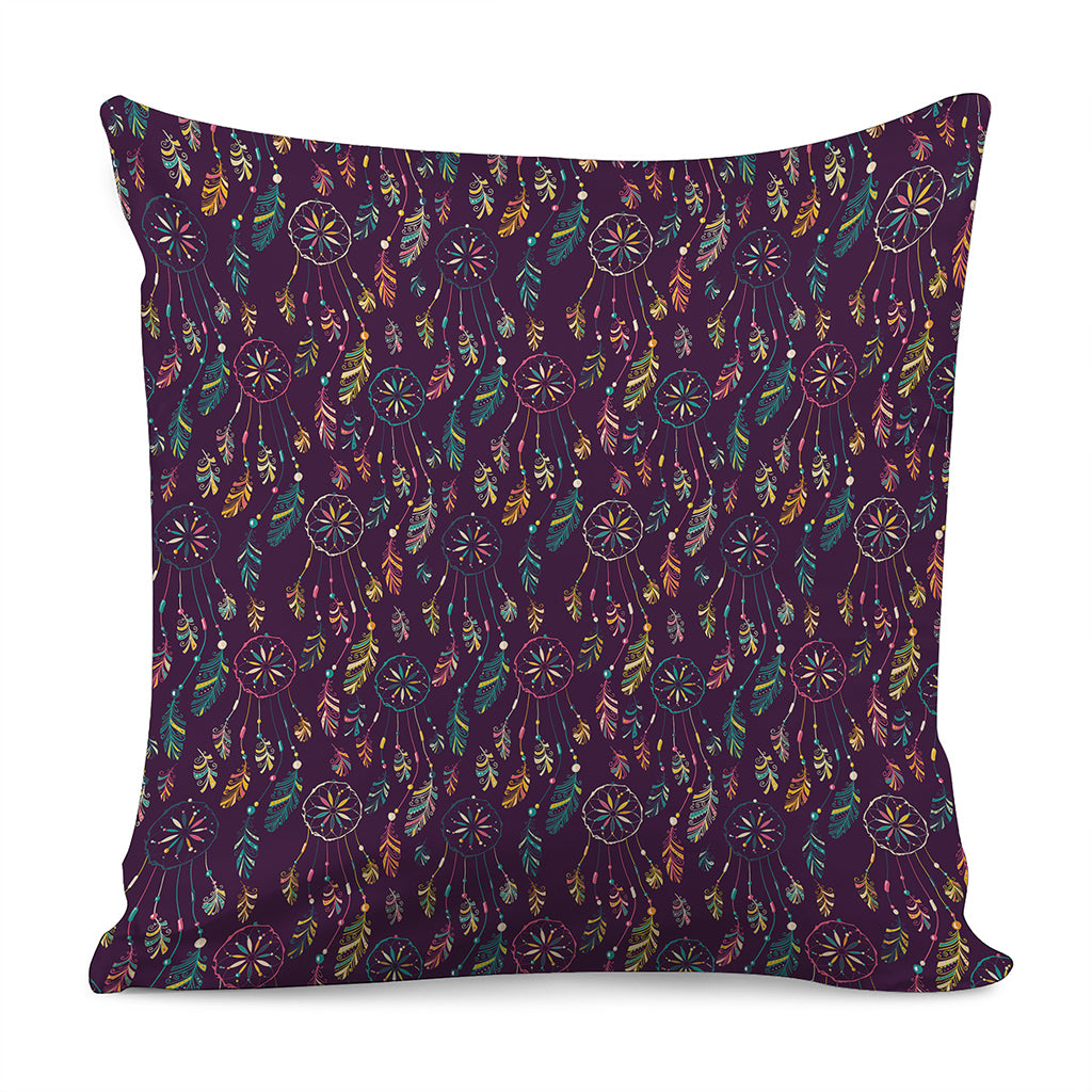 Purple Bohemian Dream Catcher Print Pillow Cover