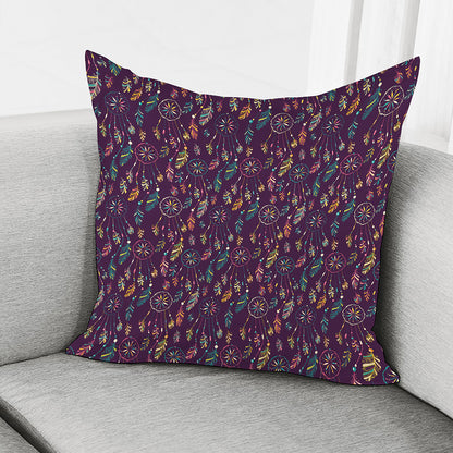 Purple Bohemian Dream Catcher Print Pillow Cover