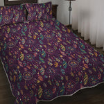 Purple Bohemian Dream Catcher Print Quilt Bed Set