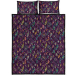 Purple Bohemian Dream Catcher Print Quilt Bed Set
