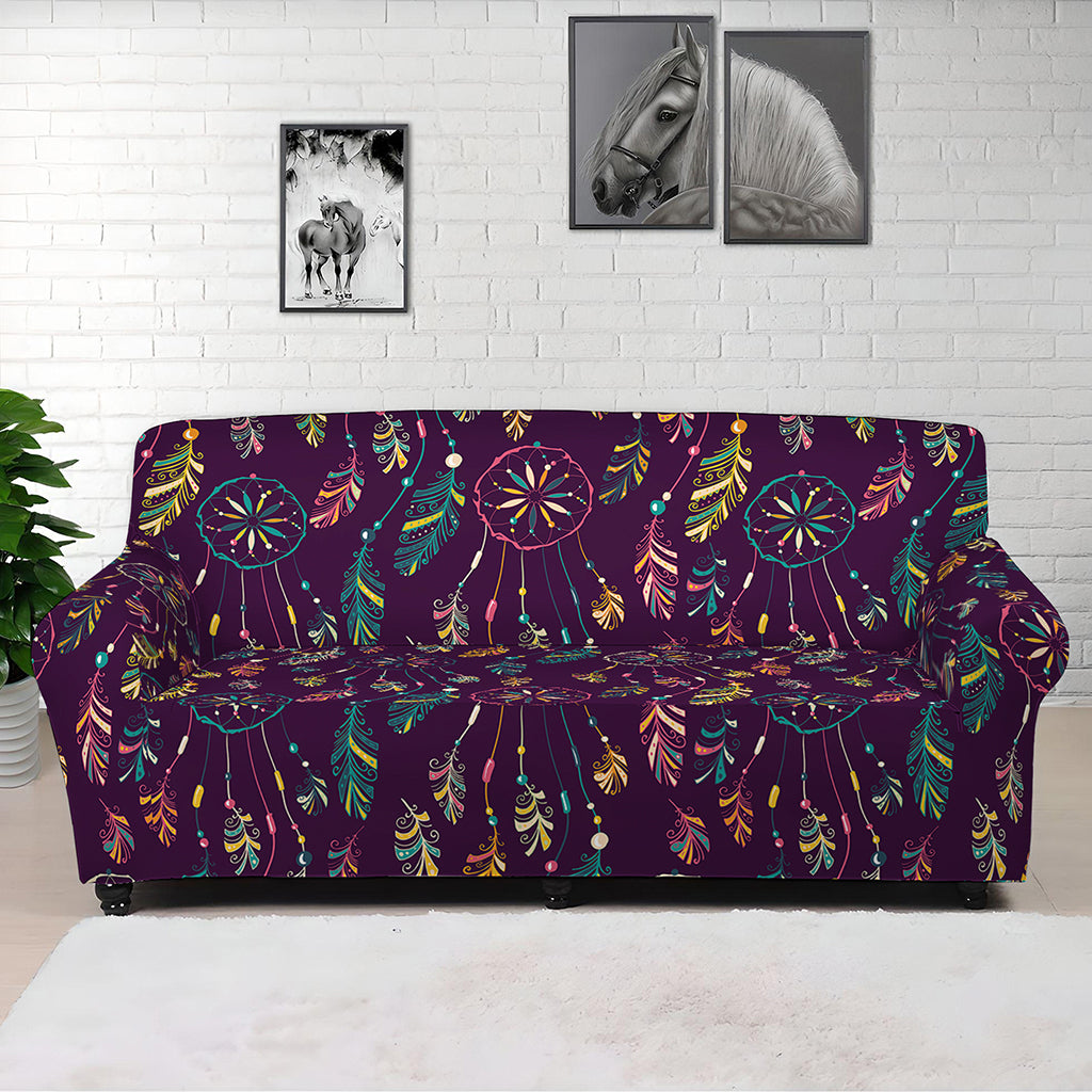 Purple Bohemian Dream Catcher Print Sofa Cover