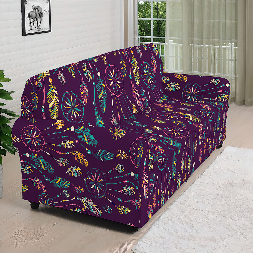 Purple Bohemian Dream Catcher Print Sofa Cover