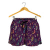 Purple Bohemian Dream Catcher Print Women's Shorts