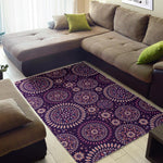 Purple Bohemian Mandala Pattern Print Area Rug GearFrost