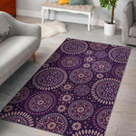 Purple Bohemian Mandala Pattern Print Area Rug GearFrost