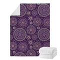 Purple Bohemian Mandala Pattern Print Blanket