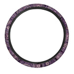 Purple Bohemian Mandala Pattern Print Car Steering Wheel Cover