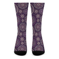 Purple Bohemian Mandala Pattern Print Crew Socks