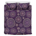 Purple Bohemian Mandala Pattern Print Duvet Cover Bedding Set