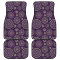 Purple Bohemian Mandala Pattern Print Front and Back Car Floor Mats
