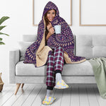 Purple Bohemian Mandala Pattern Print Hooded Blanket
