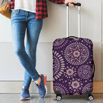 Purple Bohemian Mandala Pattern Print Luggage Cover GearFrost