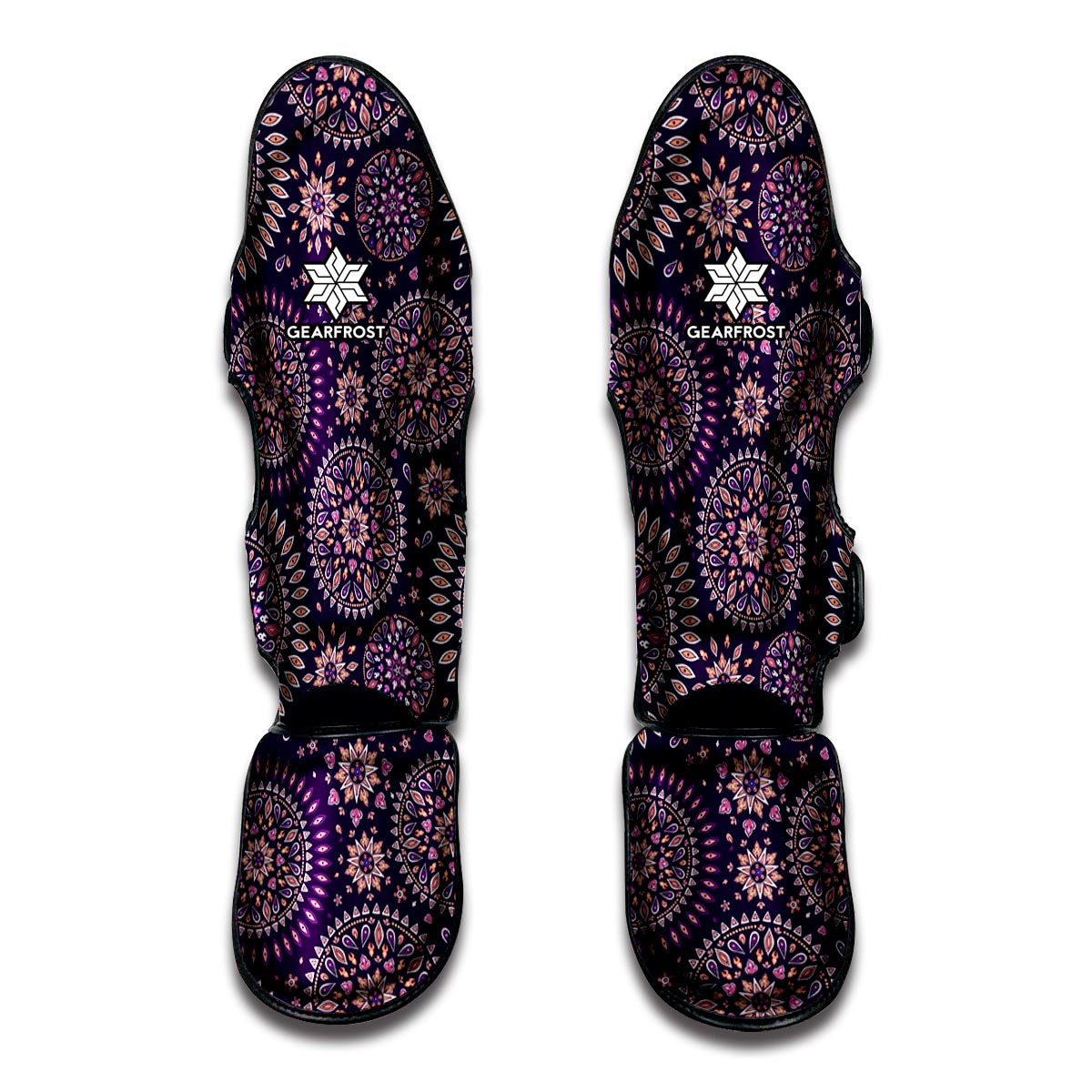 Purple Bohemian Mandala Pattern Print Muay Thai Shin Guard