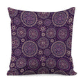 Purple Bohemian Mandala Pattern Print Pillow Cover