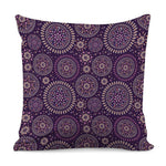 Purple Bohemian Mandala Pattern Print Pillow Cover