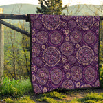 Purple Bohemian Mandala Pattern Print Quilt