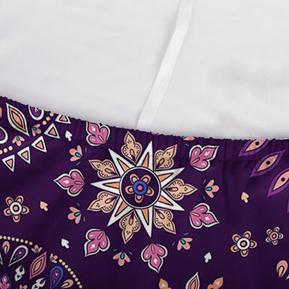 Purple Bohemian Mandala Pattern Print Sofa Cover