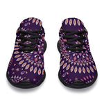 Purple Bohemian Mandala Pattern Print Sport Shoes GearFrost