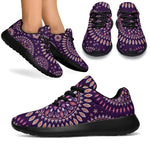 Purple Bohemian Mandala Pattern Print Sport Shoes GearFrost