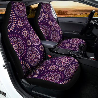 Purple Bohemian Mandala Pattern Print Universal Fit Car Seat Covers