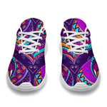 Purple Bohemian Peacock Feather Print Sport Shoes GearFrost