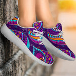 Purple Bohemian Peacock Feather Print Sport Shoes GearFrost